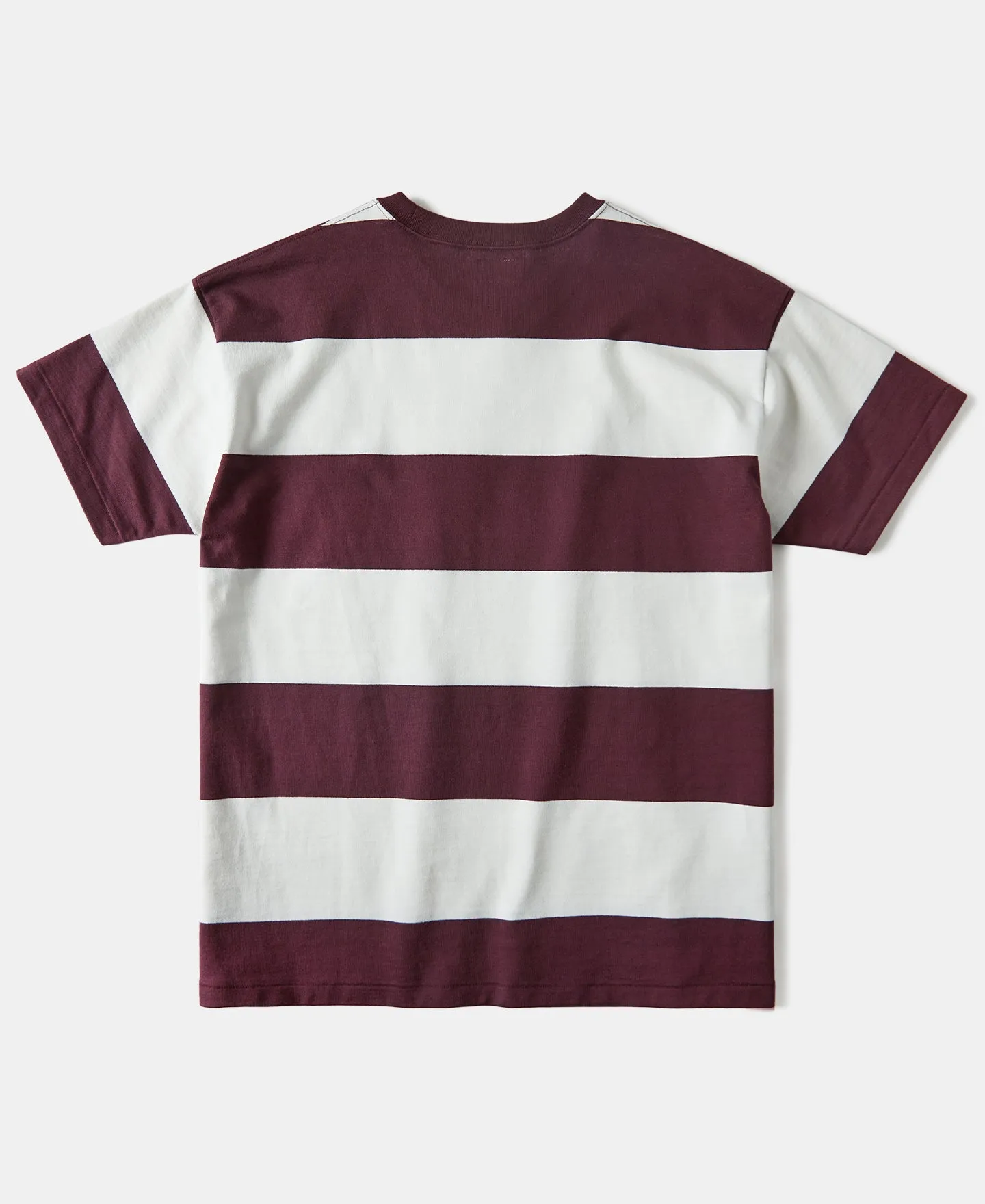 Lot 104 Heavyweight Wide Border T-Shirt - Burgundy/White