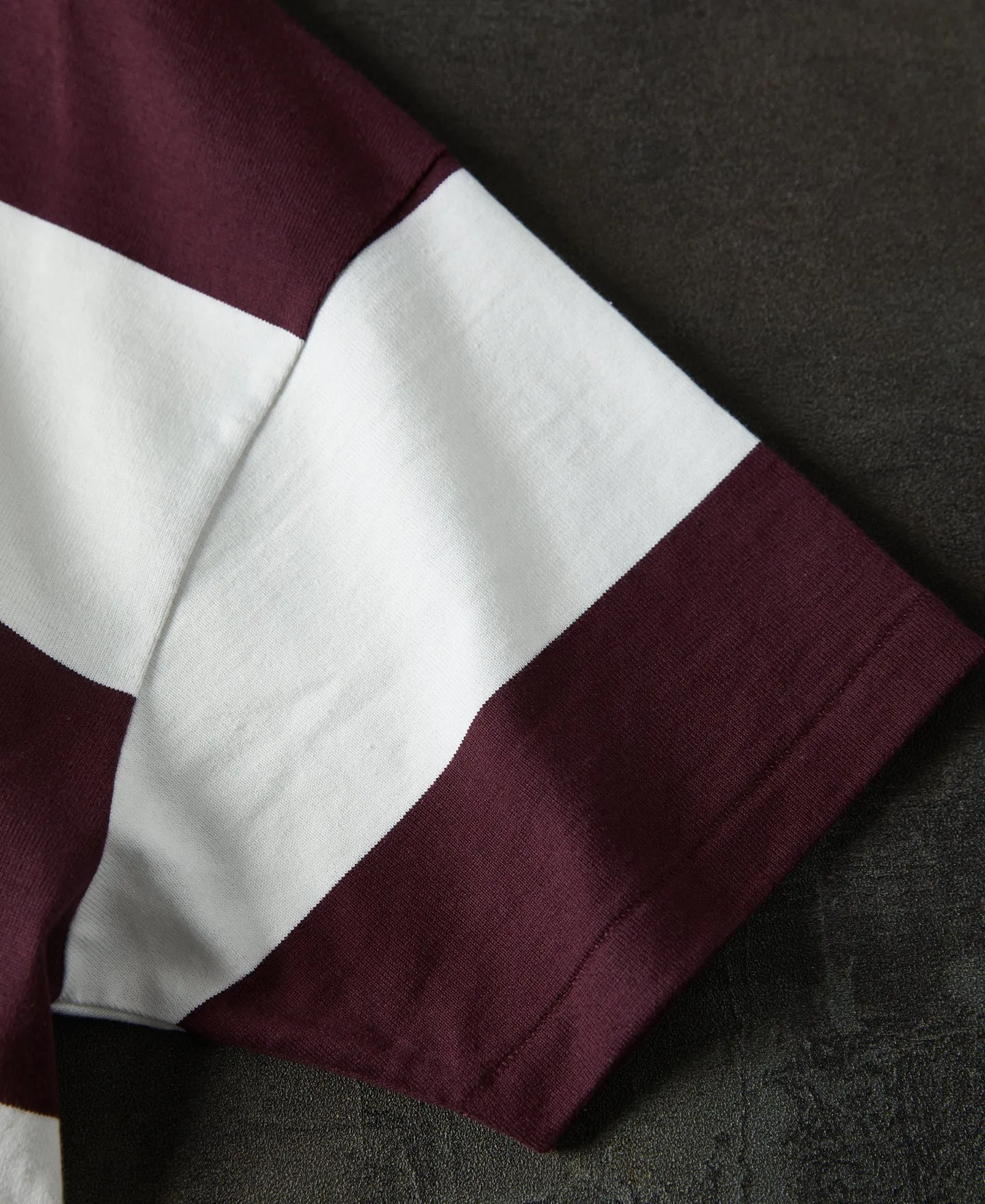 Lot 104 Heavyweight Wide Border T-Shirt - Burgundy/White