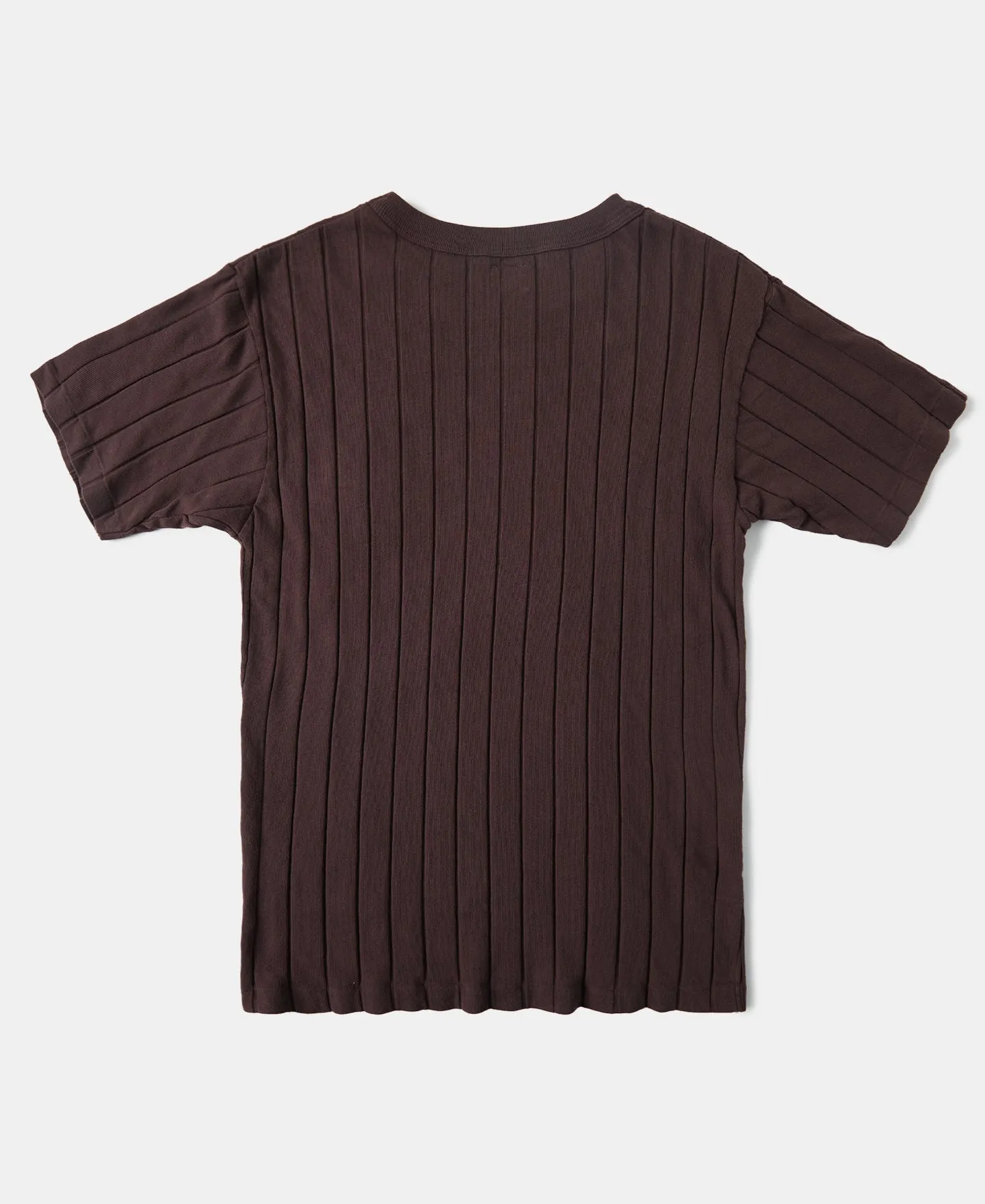 Lot 105 Drop Needle Ribbed Pocket T-Shirt - Chocolate Brown