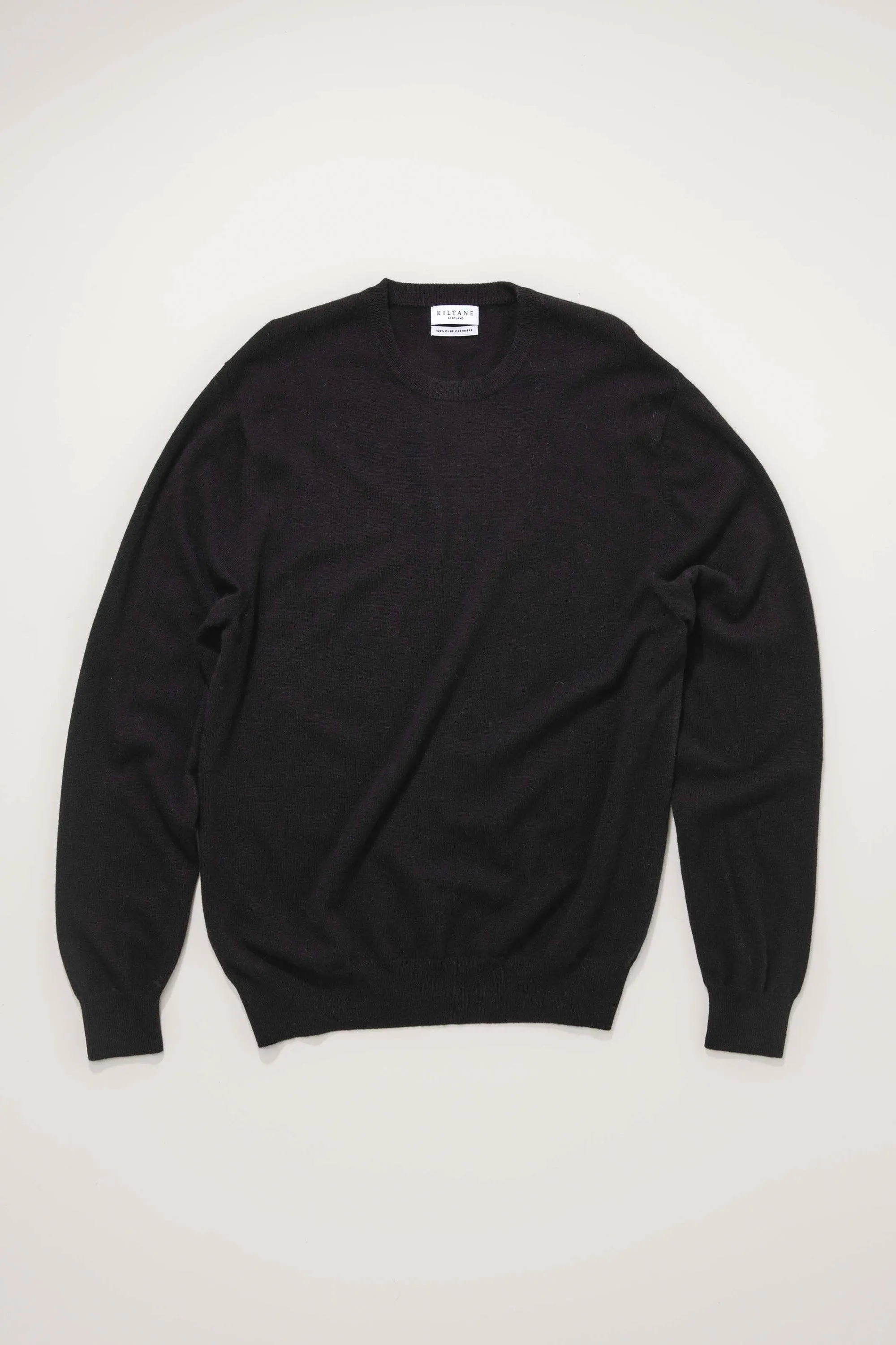 Men's Cashmere Crew Neck Jumper - Black