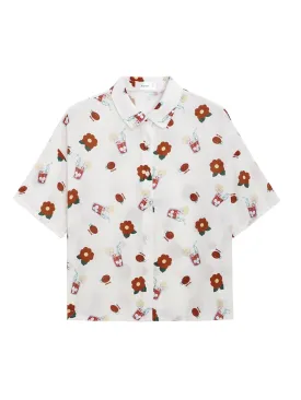 Retro Flower Chiffon Shirt