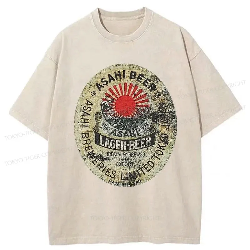 Tokyo-Tiger ASAHI BEER Japanese Washed T-Shirt