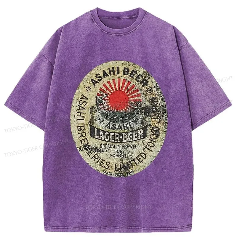 Tokyo-Tiger ASAHI BEER Japanese Washed T-Shirt