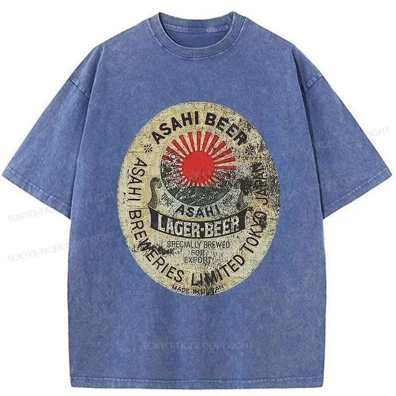 Tokyo-Tiger ASAHI BEER Japanese Washed T-Shirt