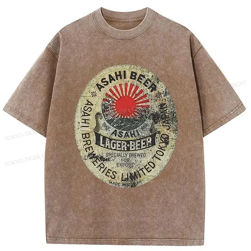 Tokyo-Tiger ASAHI BEER Japanese Washed T-Shirt