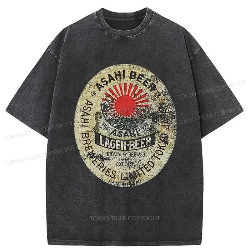 Tokyo-Tiger ASAHI BEER Japanese Washed T-Shirt