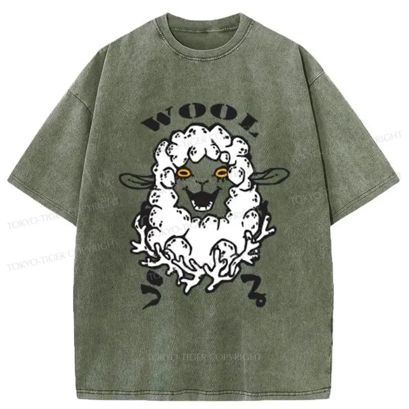 Tokyo-Tiger Cute Lamb Japanese Washed T-Shirt