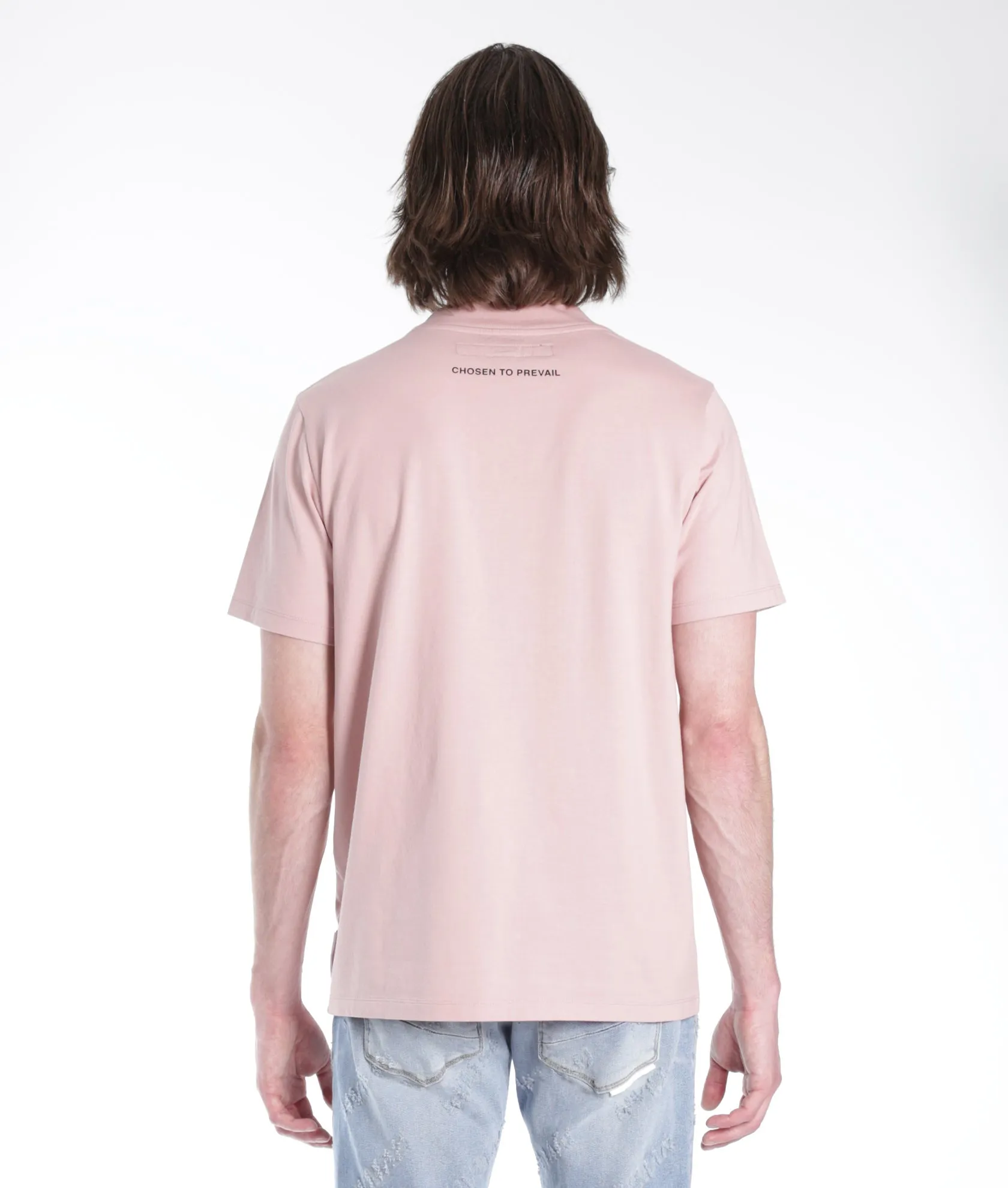 TRIANGLE LOGO TEE IN DUSTY PINK