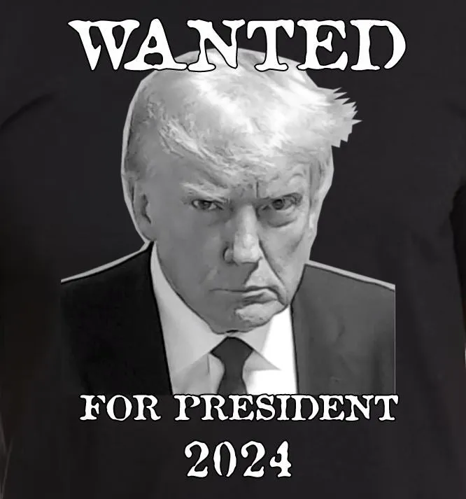 Trump Mugshot Black Adult T-shirt