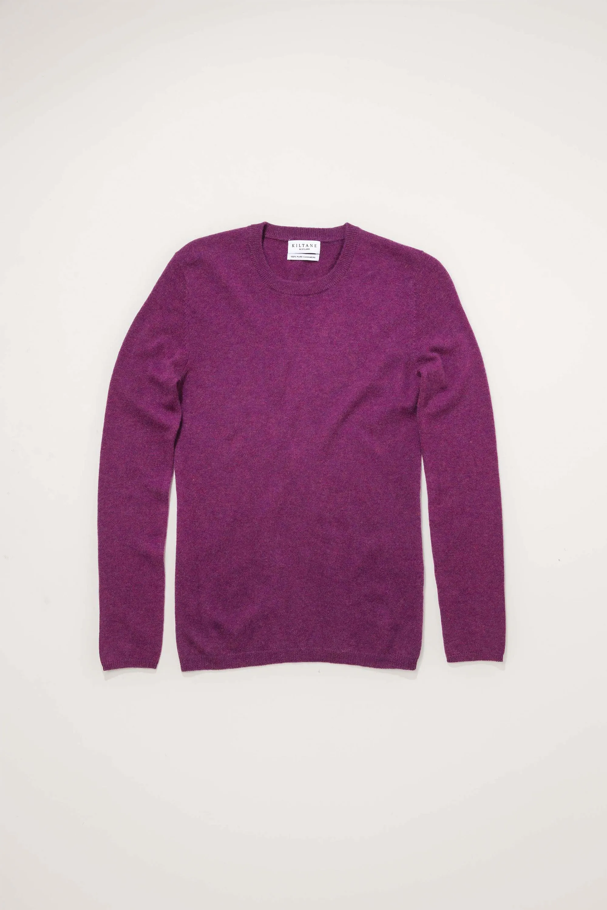 Women's Cashmere Crew Neck Jumper - Sloeberry